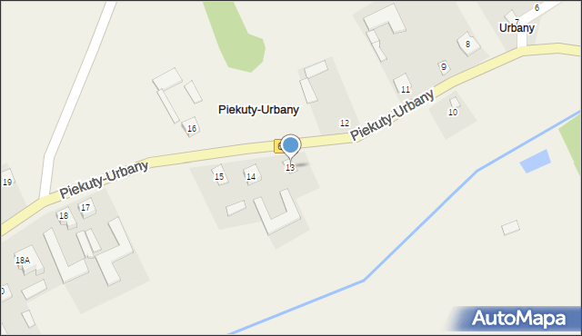 Piekuty-Urbany, Piekuty-Urbany, 13, mapa Piekuty-Urbany