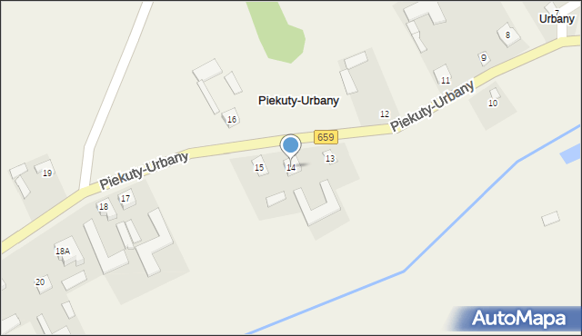 Piekuty-Urbany, Piekuty-Urbany, 14, mapa Piekuty-Urbany