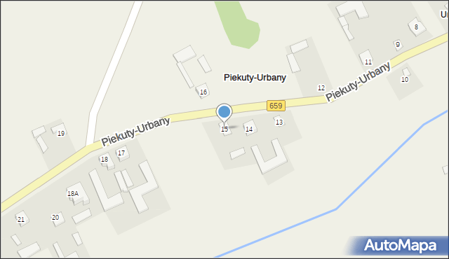 Piekuty-Urbany, Piekuty-Urbany, 15, mapa Piekuty-Urbany