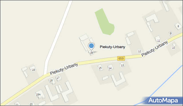 Piekuty-Urbany, Piekuty-Urbany, 16, mapa Piekuty-Urbany