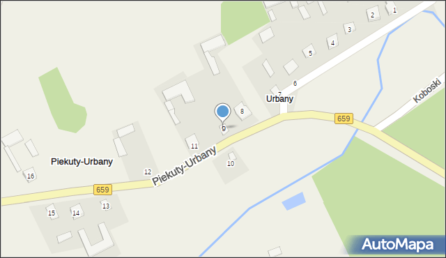 Piekuty-Urbany, Piekuty-Urbany, 9, mapa Piekuty-Urbany