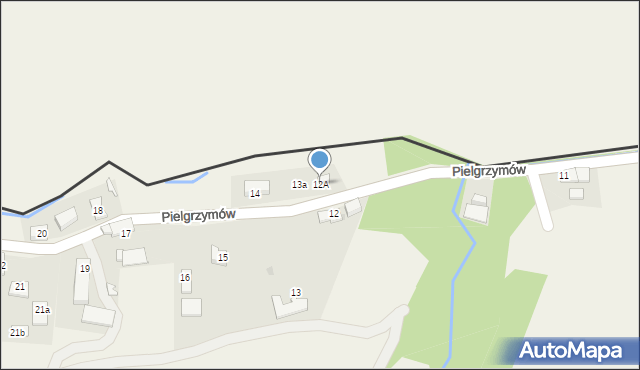 Pielgrzymów, Pielgrzymów, 12A, mapa Pielgrzymów