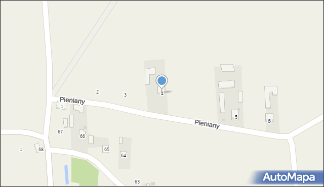 Pieniany, Pieniany, 4, mapa Pieniany