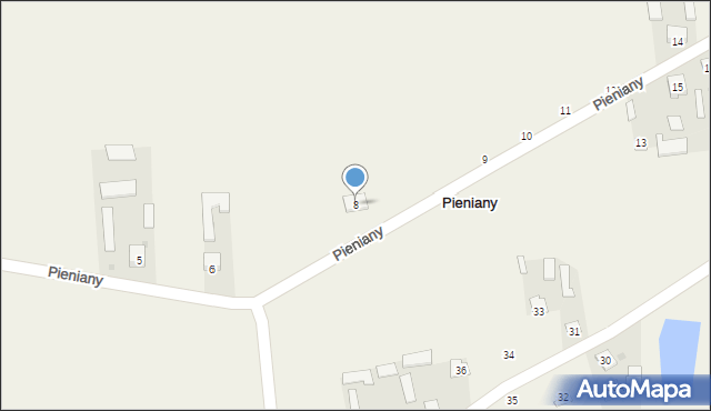 Pieniany, Pieniany, 8, mapa Pieniany