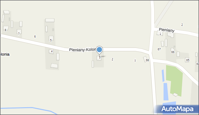 Pieniany-Kolonia, Pieniany-Kolonia, 3, mapa Pieniany-Kolonia