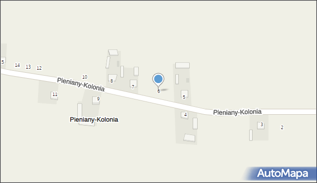 Pieniany-Kolonia, Pieniany-Kolonia, 6, mapa Pieniany-Kolonia