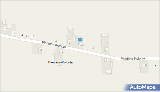 Pieniany-Kolonia, Pieniany-Kolonia, 7, mapa Pieniany-Kolonia