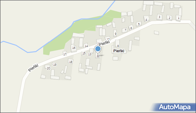 Pieńki, Pieńki, 12, mapa Pieńki