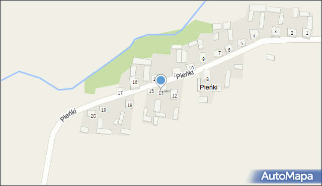 Pieńki, Pieńki, 13, mapa Pieńki