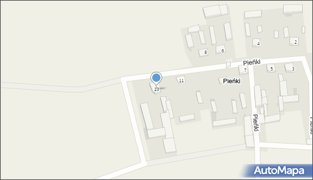 Pieńki, Pieńki, 13, mapa Pieńki