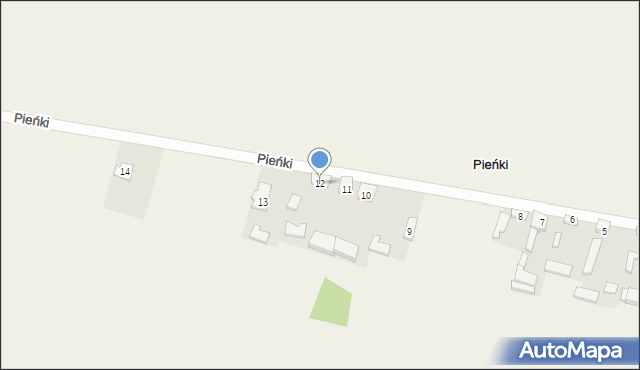 Pieńki, Pieńki, 12, mapa Pieńki