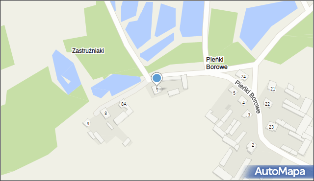 Pieńki Borowe, Pieńki Borowe, 7, mapa Pieńki Borowe