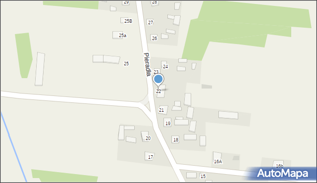Pieradła, Pieradła, 22, mapa Pieradła