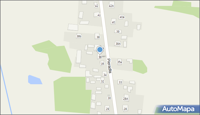 Pieradła, Pieradła, 36, mapa Pieradła
