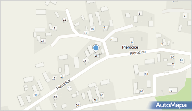 Pierocice, Pierocice, 15, mapa Pierocice