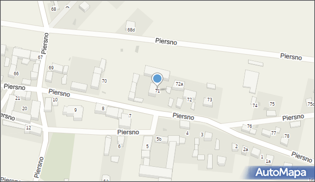 Piersno, Piersno, 71, mapa Piersno
