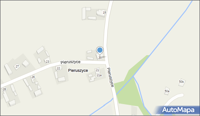 Pieruszyce, Pieruszyce, 20, mapa Pieruszyce