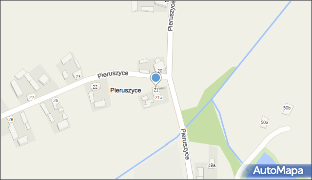 Pieruszyce, Pieruszyce, 21, mapa Pieruszyce