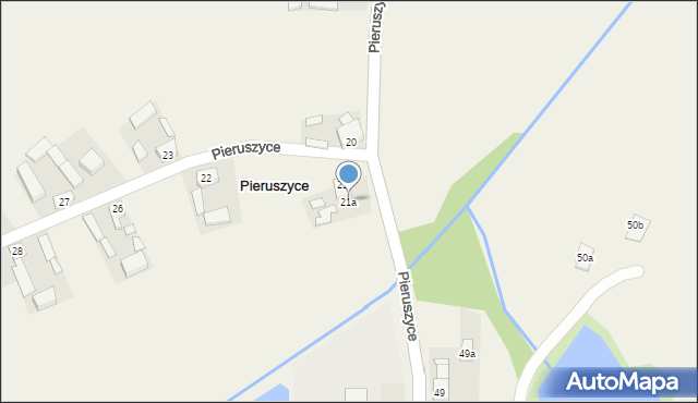 Pieruszyce, Pieruszyce, 21a, mapa Pieruszyce