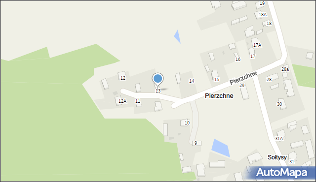 Pierzchne, Pierzchne, 13, mapa Pierzchne