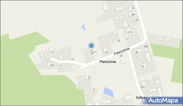 Pierzchne, Pierzchne, 14, mapa Pierzchne