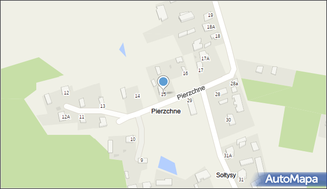 Pierzchne, Pierzchne, 15, mapa Pierzchne