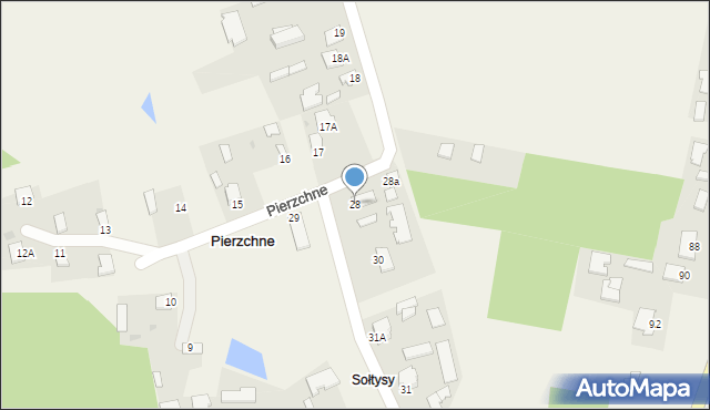 Pierzchne, Pierzchne, 28, mapa Pierzchne