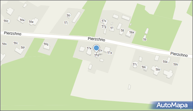 Pierzchno, Pierzchno, 57d, mapa Pierzchno