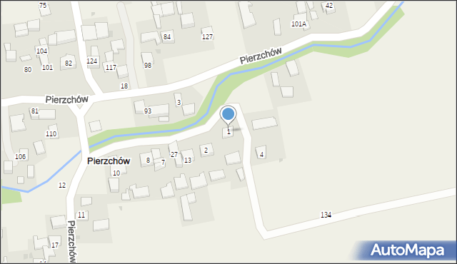 Pierzchów, Pierzchów, 1, mapa Pierzchów