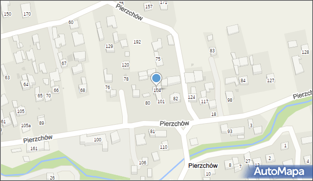 Pierzchów, Pierzchów, 104, mapa Pierzchów