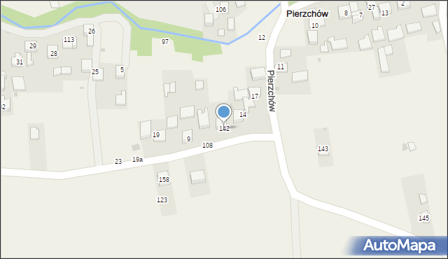 Pierzchów, Pierzchów, 142, mapa Pierzchów