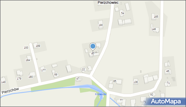 Pierzchów, Pierzchów, 40, mapa Pierzchów