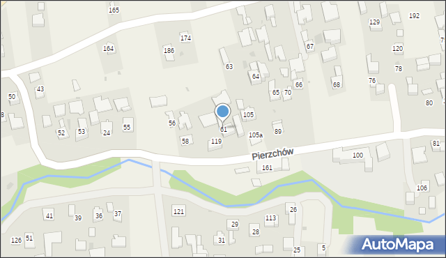 Pierzchów, Pierzchów, 61, mapa Pierzchów