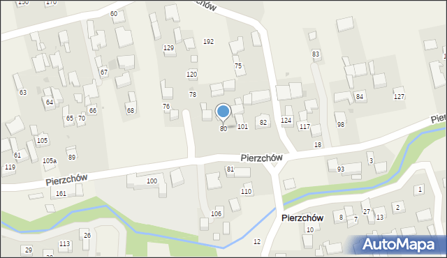 Pierzchów, Pierzchów, 80, mapa Pierzchów