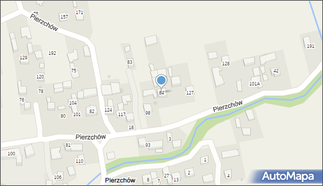 Pierzchów, Pierzchów, 84, mapa Pierzchów