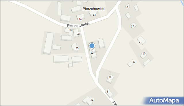 Pierzchowice, Pierzchowice, 12, mapa Pierzchowice
