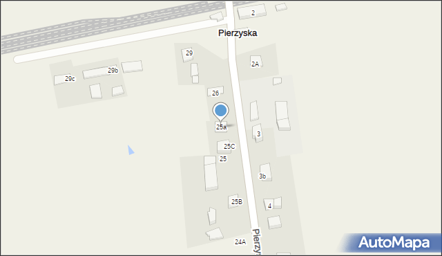 Pierzyska, Pierzyska, 25a, mapa Pierzyska