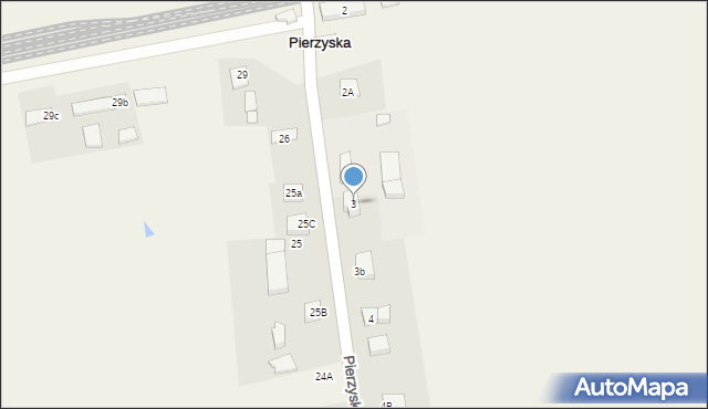 Pierzyska, Pierzyska, 3, mapa Pierzyska