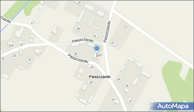 Pieszczaniki, Pieszczaniki, 20, mapa Pieszczaniki