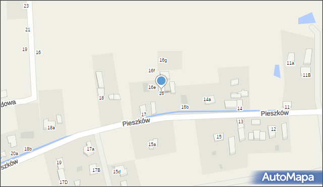 Pieszków, Pieszków, 16, mapa Pieszków