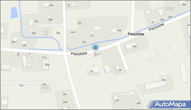 Pieszków, Pieszków, 22, mapa Pieszków