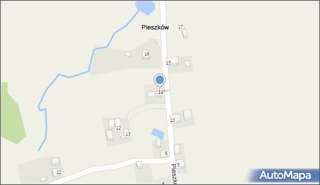 Pieszków, Pieszków, 14, mapa Pieszków