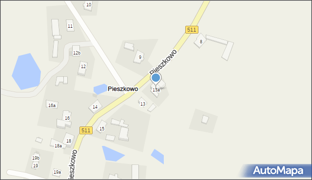 Pieszkowo, Pieszkowo, 13a, mapa Pieszkowo