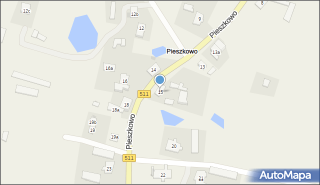 Pieszkowo, Pieszkowo, 15, mapa Pieszkowo