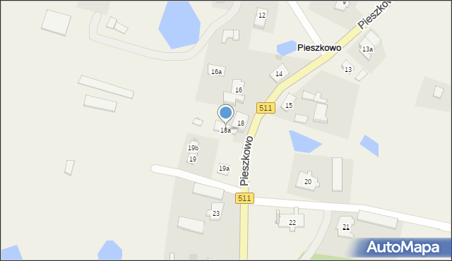 Pieszkowo, Pieszkowo, 18a, mapa Pieszkowo