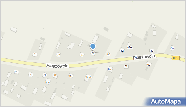 Pieszowola, Pieszowola, 66, mapa Pieszowola