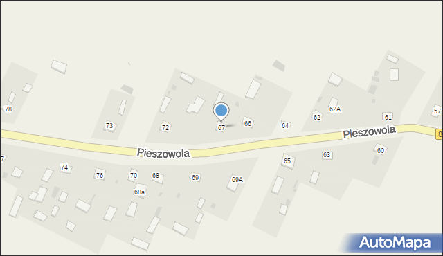 Pieszowola, Pieszowola, 67, mapa Pieszowola