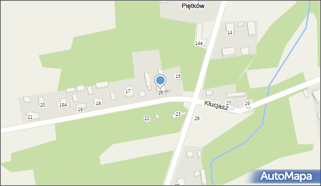 Piętków, Piętków, 16, mapa Piętków