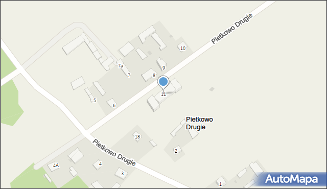 Pietkowo Drugie, Pietkowo Drugie, 11, mapa Pietkowo Drugie