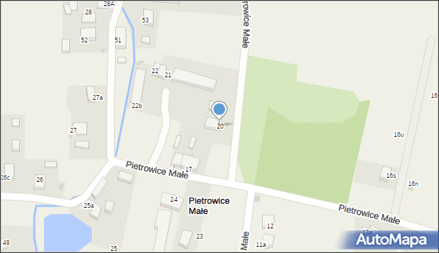 Pietrowice Małe, Pietrowice Małe, 20, mapa Pietrowice Małe